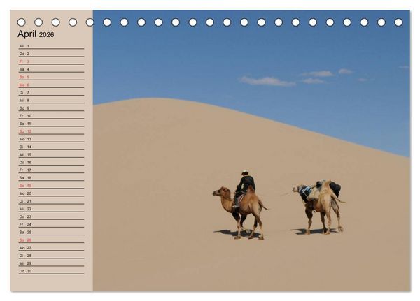 Produktbild: Kamele in der W&uuml;stensonne (Tischkalender 2026 DIN A5 quer), CALVENDO Monatskalender