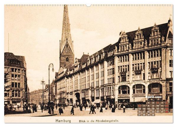 Produktbild: Gr&uuml;&szlig;e aus dem alten Hamburg &ndash; Historische Ansichten der Stadt (Wandkalender 2026 DIN A2 quer), CALVENDO Monatskalender