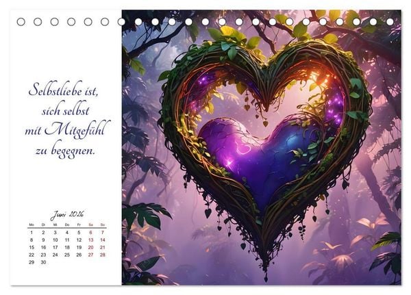 Produktbild: Dein Jahr gef&uuml;llt mit Selbstliebe (Tischkalender 2026 DIN A5 quer), CALVENDO Monatskalender