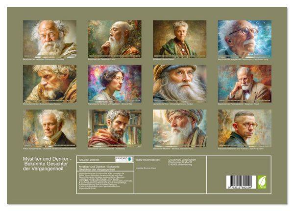 Produktbild: Mystiker und Denker - Bekannte Gesichter der Vergangenheit (hochwertiger Premium Wandkalender 2026 DIN A2 quer), Kunstdruck in Hochglanz