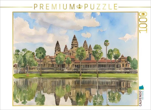 CALVENDO Puzzle Angkor Wat - Kambodscha | 1000 Teile Lege-Größe 64x48cm Foto-Puzzle für glückliche Stunden