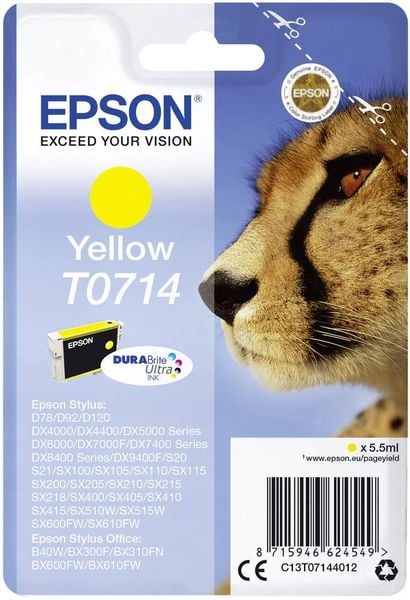 Epson Druckerpatrone T0714 Original Gelb C13T07144012