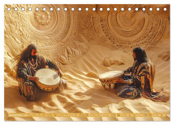 Produktbild: W&uuml;stenmusikanten und W&uuml;stent&auml;nzer - Surreale Impressionen (Tischkalender 2026 DIN A5 quer), CALVENDO Monatskalender