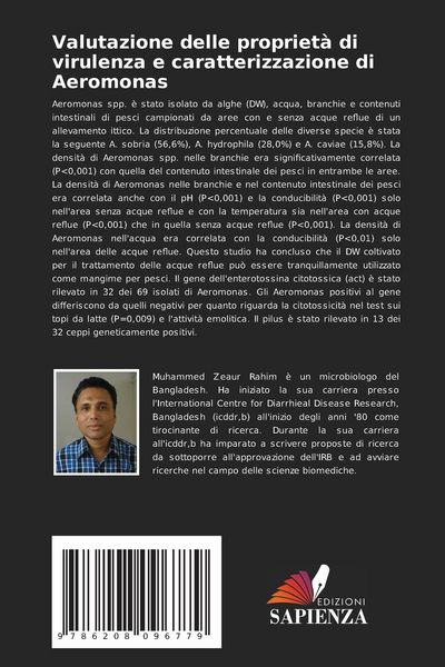 Produktbild: Valutazione delle propriet&agrave; di virulenza e caratterizzazione di Aeromonas