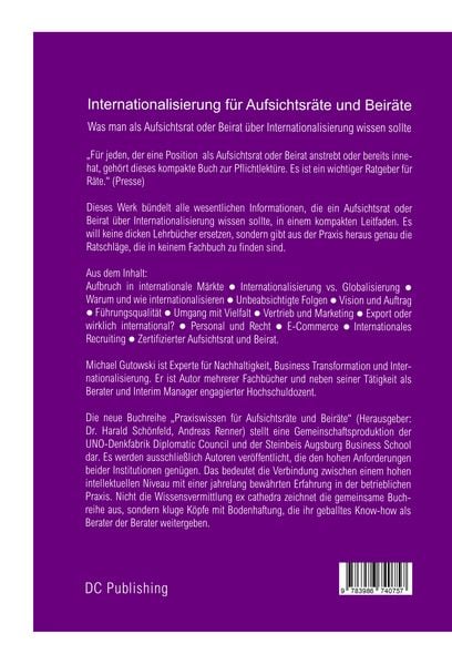 Produktbild: Internationalisierung f&uuml;r Aufsichtsr&auml;te und Beir&auml;te
