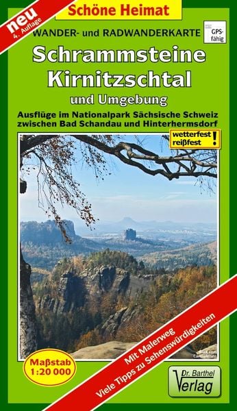 Wander- und Radwanderkarte Schrammsteine, Kirnitzschtal und Umgebung 1 : 20 000, Sonstige von Verlag Barthel, Barthel, A, 978-3-89591-198-9