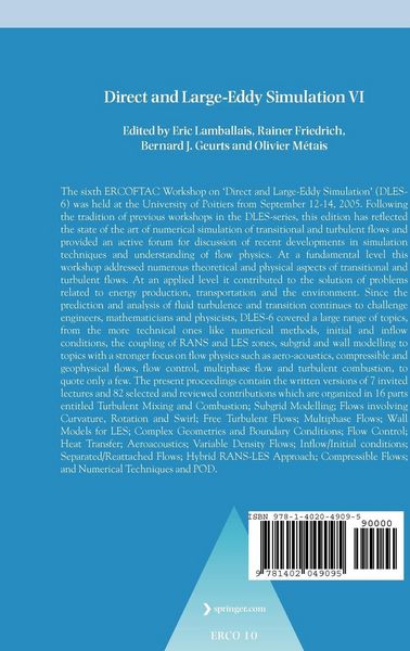 Produktbild: Direct and Large-Eddy Simulation VI