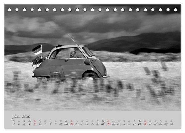 Produktbild: BMW Isetta 300 in schwarzwei&szlig; (Tischkalender 2026 DIN A5 quer), CALVENDO Monatskalender