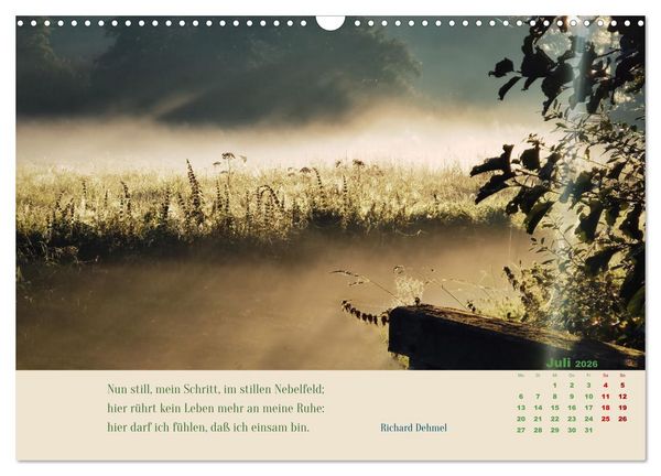 Produktbild: Nebelfarben. Ein poetischer Spaziergang (Wandkalender 2026 DIN A3 quer), CALVENDO Monatskalender