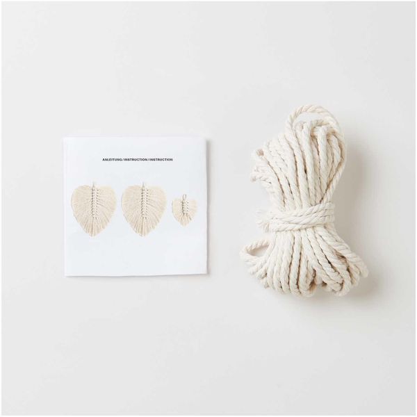 Produktbild: Makramee Set, Bl&auml;tter, 3 Stk &agrave; ca. 17 x 13cm - 22 x 17cm