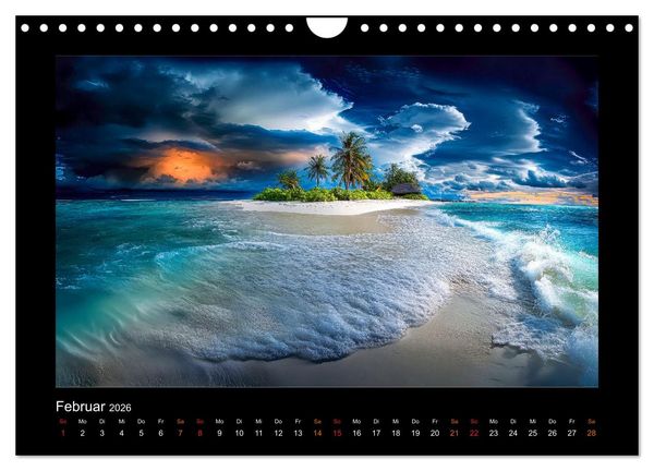 Produktbild: Paradiesische Inselwelten (Wandkalender 2026 DIN A4 quer), CALVENDO Monatskalender