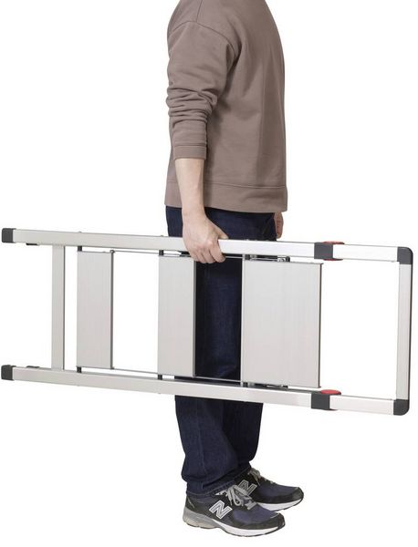 Produktbild: TOOLCRAFT TO-10104639 Aluminiumlegierung Doppel-Stufentritt klappbar, Montage ohne Werkzeug Silber EN 14183 3.9 kg