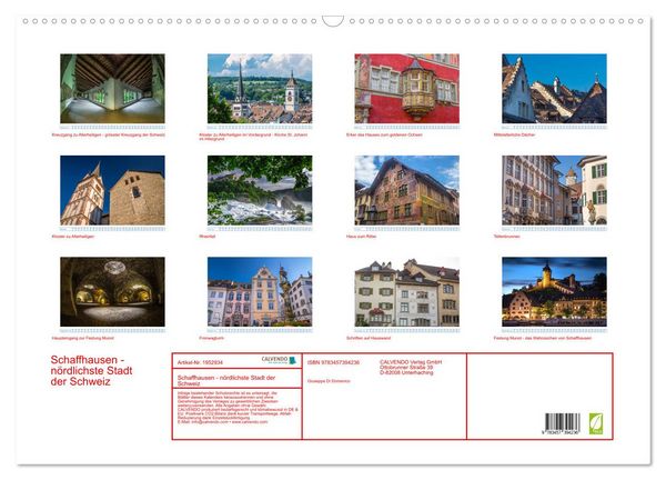 Produktbild: Schaffhausen - n&ouml;rdlichste Stadt der Schweiz (Wandkalender 2026 DIN A2 quer), CALVENDO Monatskalender