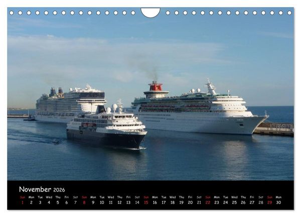 Produktbild: Cruise ships around the world (Wall Calendar 2026 DIN A4 landscape), CALVENDO 12 Month Wall Calendar