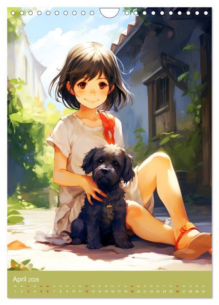 Produktbild: Ein Jahr voller Liebe. Manga-M&auml;dchen und ihre treuen Gef&auml;hrten (Wandkalender 2026 DIN A4 hoch), CALVENDO Monatskalender