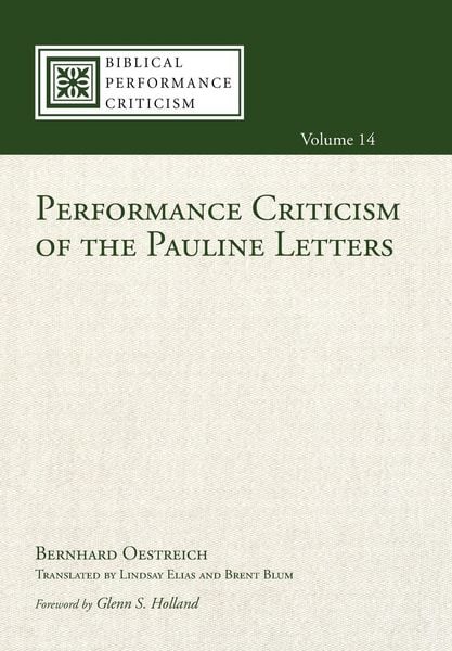 Produktbild: Performance Criticism of the Pauline Letters