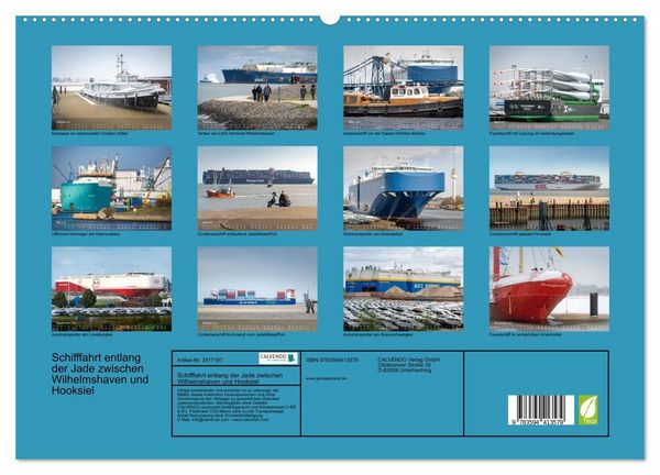 Produktbild: Schifffahrt entlang der Jade zwischen Wilhelmshaven und Hooksiel (hochwertiger Premium Wandkalender 2027 DIN A2 quer), Kunstdruck in Hochglanz