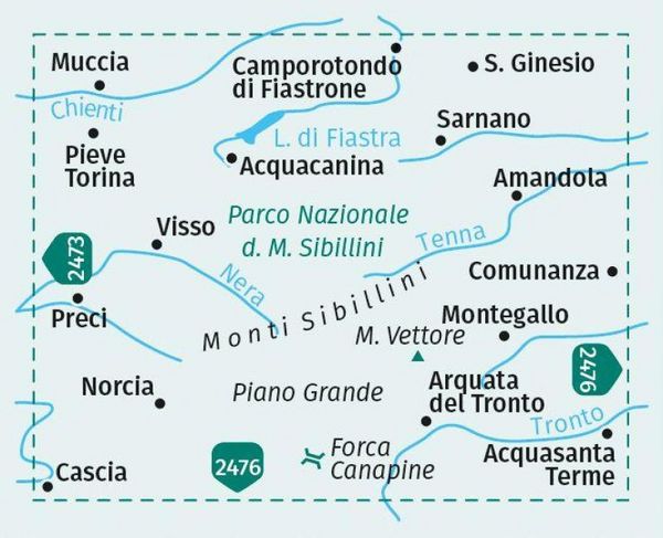 Produktbild: KOMPASS Wanderkarte 2474 Monti Sibillini nel Parco Nazionale 1:50.000