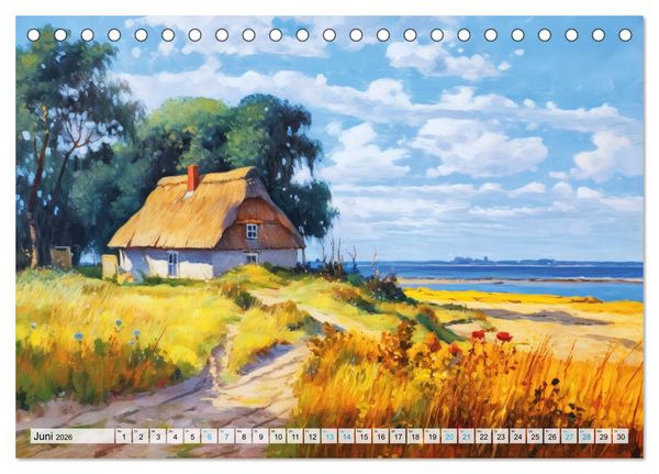 Produktbild: Landleben an der Ostsee - Alte Zeiten zwischen Meer und Bodden (Tischkalender 2026 DIN A5 quer), CALVENDO Monatskalender