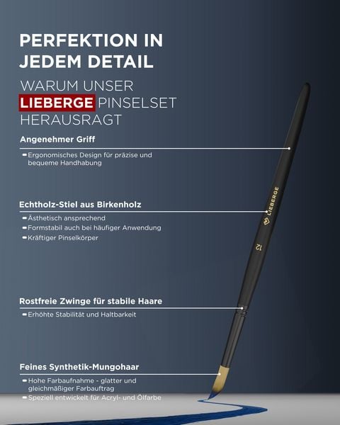 Produktbild: LIEBERGE Acrylpinsel &brvbar; 9 Pinsel