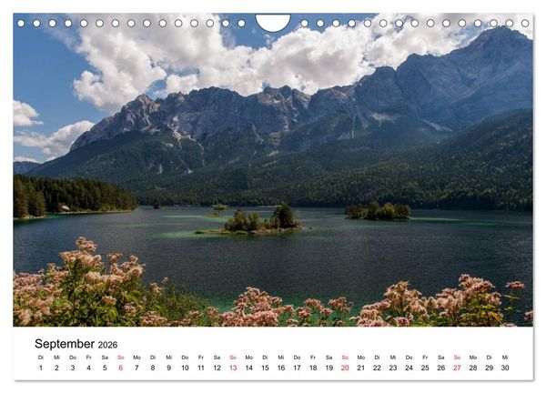 Produktbild: Berge und Seen rund um die Zugspitze (Wandkalender 2026 DIN A4 quer), CALVENDO Monatskalender