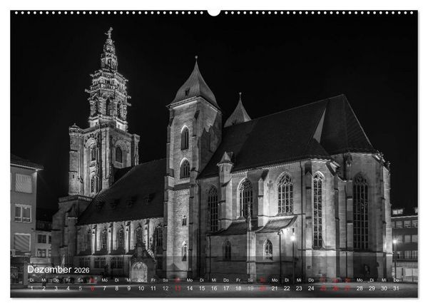 Produktbild: Heilbronn bei Nacht (hochwertiger Premium Wandkalender 2026 DIN A2 quer), Kunstdruck in Hochglanz