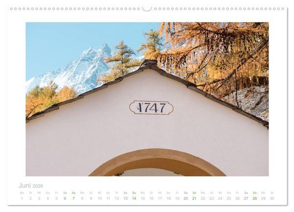 Produktbild: saas fee (hochwertiger Premium Wandkalender 2026 DIN A2 quer), Kunstdruck in Hochglanz