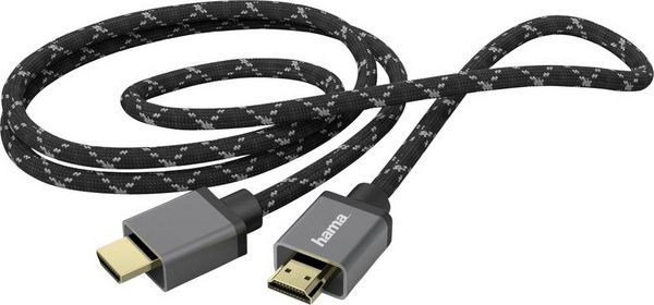 Produktbild: Hama HDMI Anschlusskabel HDMI-A Stecker, HDMI-A Stecker 2.00 m Grau, Schwarz 00200504 8K UHD HDMI-Kabel