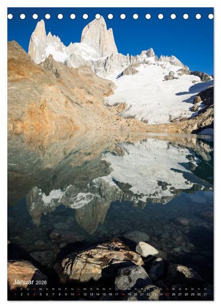 Produktbild: Majest&auml;tische Berge Cerro Fitzroy Patagonien (Tischkalender 2026 DIN A5 hoch), CALVENDO Monatskalender
