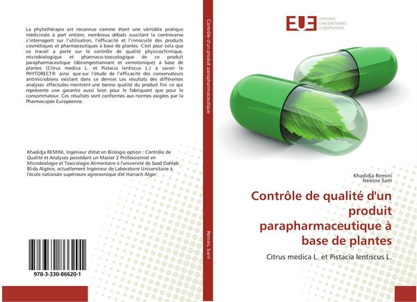 Produktbild: Contr&ocirc;le de qualit&eacute; d'un produit parapharmaceutique &agrave; base de plantes