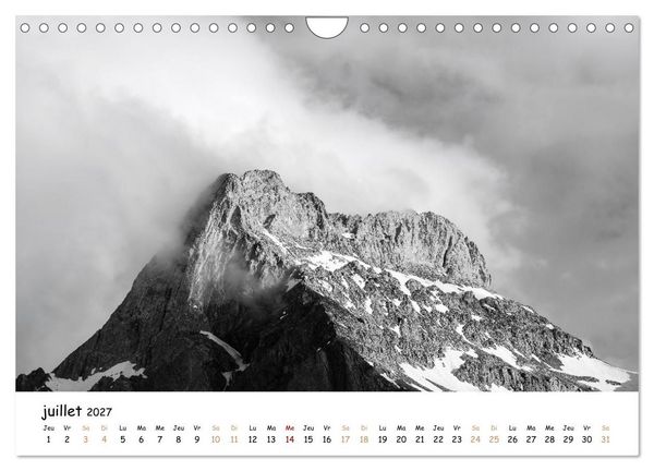 Produktbild: Terres de contraste &ndash; Une ann&eacute;e en monochrome (Calendrier mural 2027 DIN A4 vertical), CALVENDO calendrier mensuel