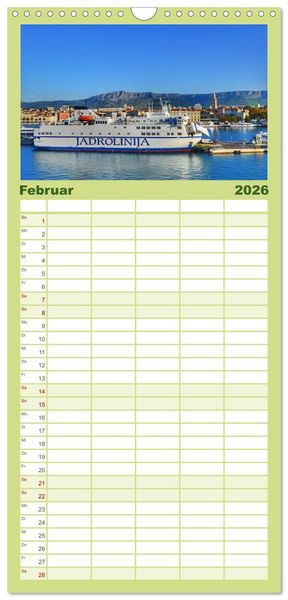 Produktbild: Familienplaner 2026 - SPLIT Kroatien - Dalmatien mit 5 Spalten (Wandkalender, 21 x 45 cm) CALVENDO