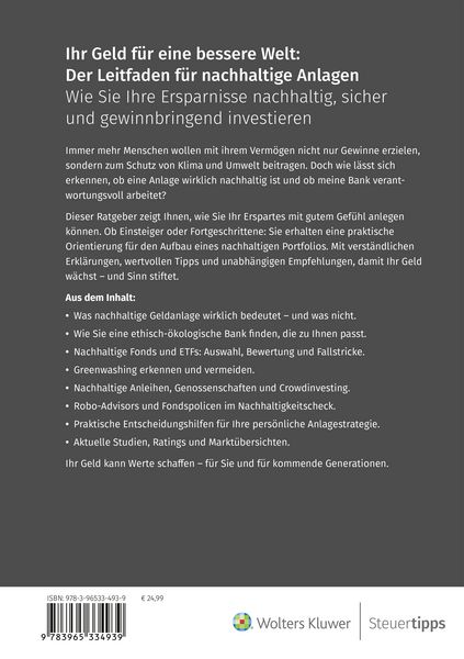 Produktbild: Ihr Geld f&uuml;r eine bessere Welt: Der Leitfaden f&uuml;r nachhaltige Anlagen