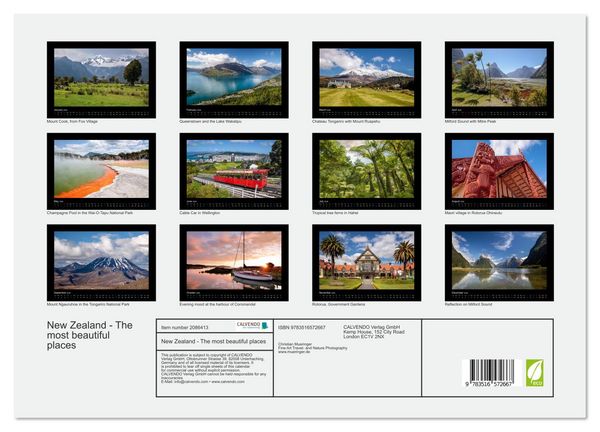 Produktbild: New Zealand - The most beautiful places (Wall Calendar 2026 DIN A3 landscape), CALVENDO 12 Month Wall Calendar