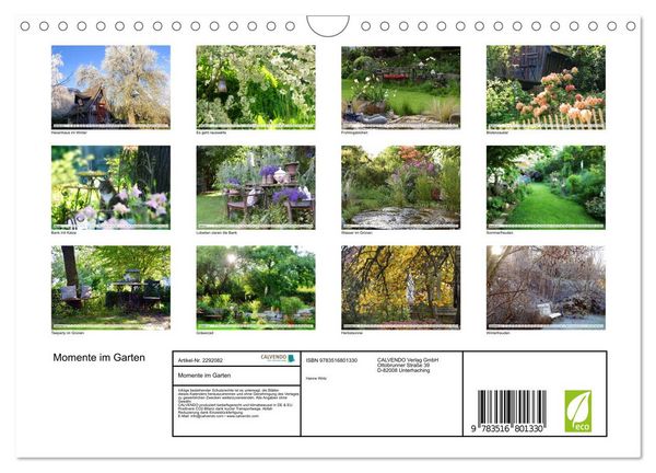Produktbild: Momente im Garten (Wandkalender 2027 DIN A4 quer), CALVENDO Monatskalender