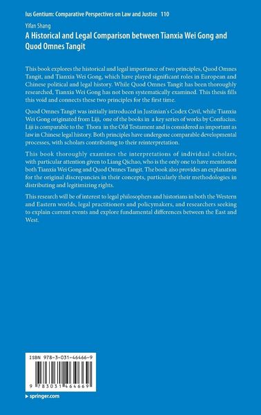 Produktbild: A Historical and Legal Comparison between Tianxia Wei Gong and Quod Omnes Tangit