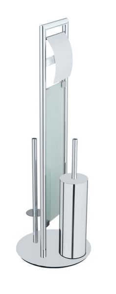Produktbild: Edelstahl Stand WC Garnitur Mod. Sulmona, WC-B&uuml;rste mit Silikon-B&uuml;rstenkopf