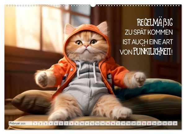 "Süße Katzen und coole Sprüche (Wandkalender 2025 DIN A2 quer