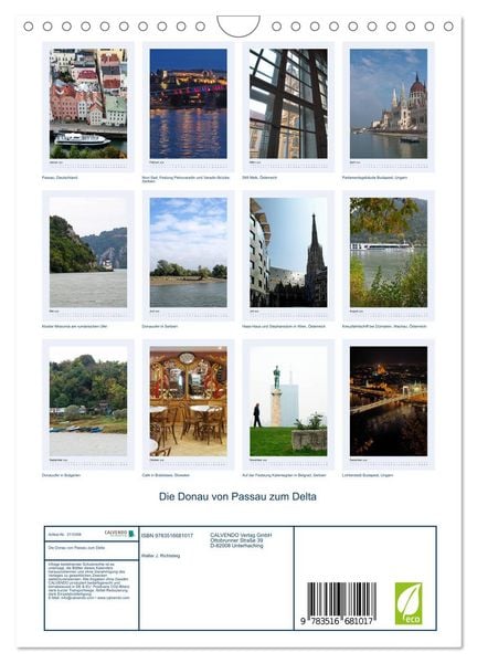 Produktbild: Die Donau von Passau zum Delta (Wandkalender 2026 DIN A4 hoch), CALVENDO Monatskalender