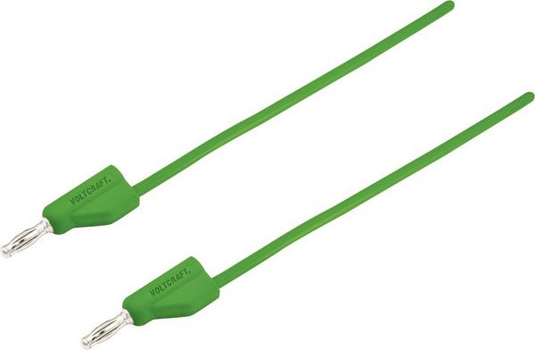Produktbild: VOLTCRAFT MSB-300 Messleitung Lamellenstecker 4mm Silikon 0.50m Gr&uuml;n 1St.