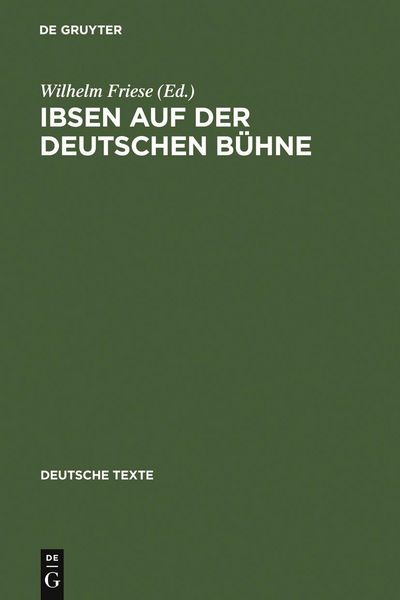 Produktbild: Ibsen auf der deutschen B&uuml;hne