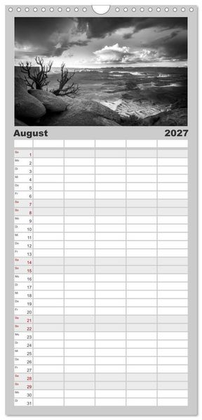 Produktbild: Familienplaner 2027 - Monochrome Wonders mit 5 Spalten (Wandkalender, 21 x 45 cm) CALVENDO
