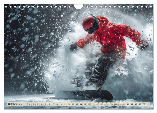 Produktbild: Snowboarden - tolle Momente (Wandkalender 2026 DIN A4 quer), CALVENDO Monatskalender