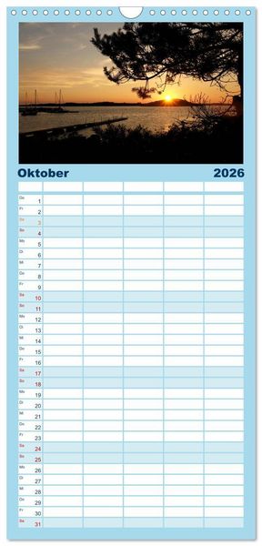 Produktbild: Familienplaner 2026 - Wundervolles Schweden mit 5 Spalten (Wandkalender, 21 x 45 cm) CALVENDO