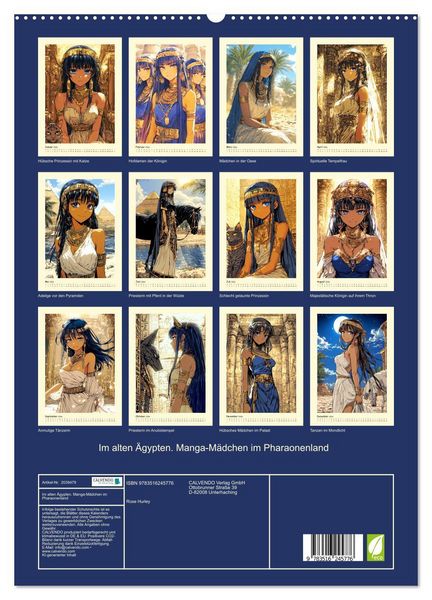 Produktbild: Im alten &Auml;gypten. Manga-M&auml;dchen im Pharaonenland (hochwertiger Premium Wandkalender 2026 DIN A2 hoch), Kunstdruck in Hochglanz