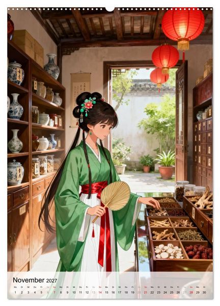 Produktbild: Hanfu und Herzensbande (hochwertiger Premium Wandkalender 2027 DIN A2 hoch), Kunstdruck in Hochglanz