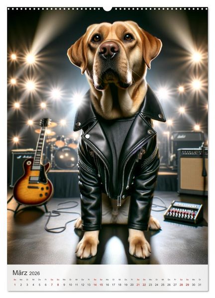 Produktbild: Rockstar Labbi (hochwertiger Premium Wandkalender 2026 DIN A2 hoch), Kunstdruck in Hochglanz