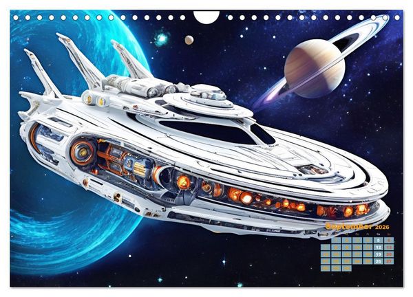 Produktbild: Im Weltall unterwegs - Verr&uuml;ckte Fahrzeuge im Universum (Wandkalender 2026 DIN A4 quer), CALVENDO Monatskalender