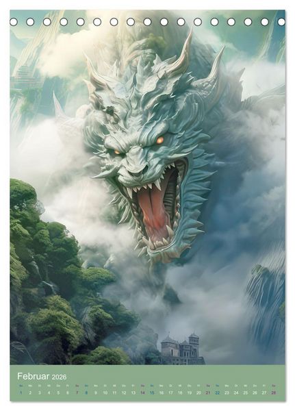 Produktbild: Sagenland der Drachen (Tischkalender 2026 DIN A5 hoch), CALVENDO Monatskalender