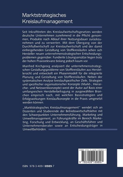 Produktbild: Marktstrategisches Kreislaufmanagement